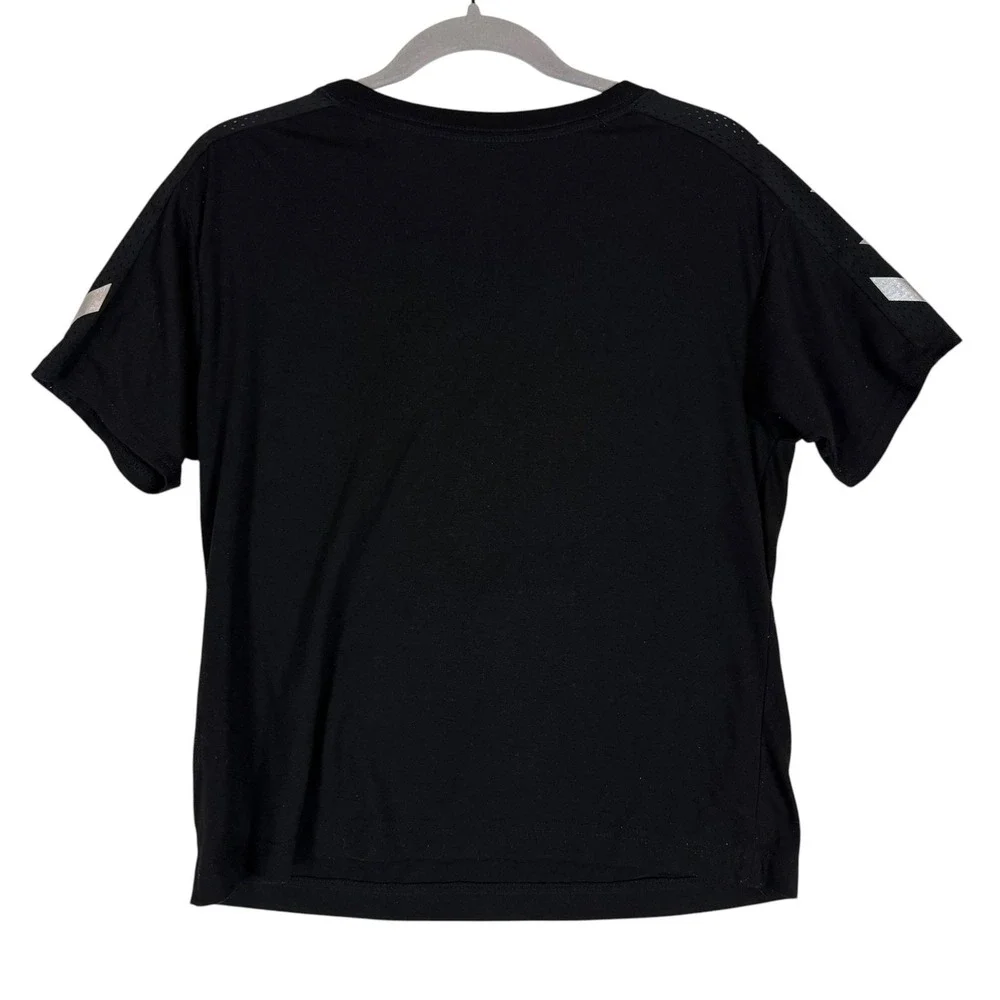 Converse Shirt Kids XL Black Metallic All Star Logo Sleeve Stars Tee Top